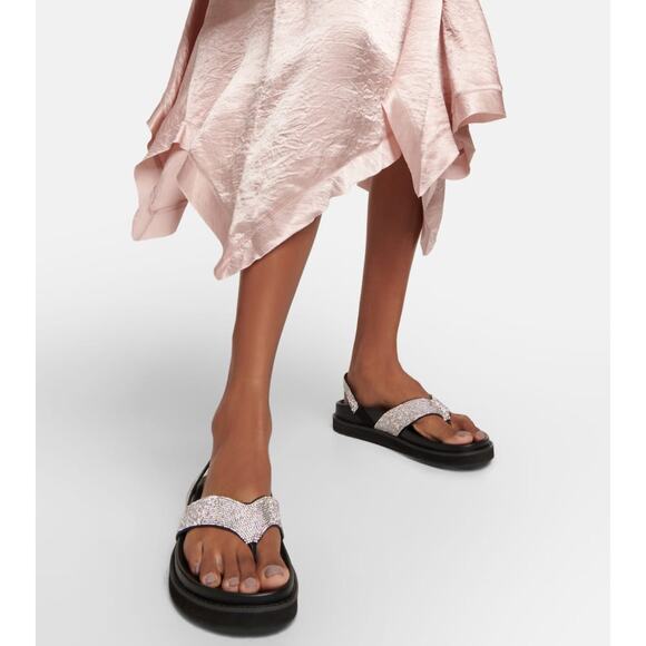 Jonathan Simkhai Talie Crystal Platform Sandals - Size 37 (US 7) - Picture 3 of 11